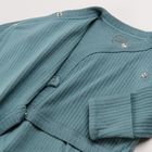 Cool Club, Body cu maneca lunga pentru bebelusi, din tricot striat, verde-albastru