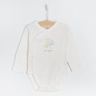 Cool Club, Body cu maneca lunga pentru fete, bumbac organic, ecru, menta verde, set 2 buc.