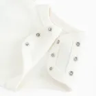 Cool Club, Body cu maneca lunga pentru fete, din tricot striat, alb