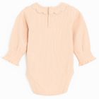 Cool Club, Body cu maneca lunga pentru fete, din tricot striat, roz