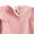 Cool Club, Body cu maneca lunga pentru fete, din tricot striat, roz