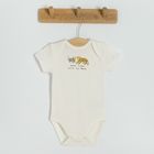 Cool Club, Body cu maneca scurta pentru bebelusi, bej, ecru, set 3 buc.