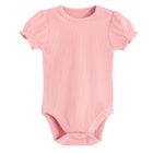 Cool Club, Body cu maneca scurta pentru fete, din tricot striat, roz, set, 2 buc.