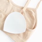 Cool Club, Bustiera pentru fete, din tricot striat, bej, microfibra