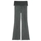 Cool Club, Colanti pentru fete, flare, din tricot striat, negru