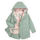 Cool Club, Geaca cu gluga pentru fete, 3in1, verde-roz, imprimeu frunze
