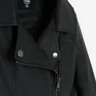 Cool Club, Geaca de motociclist din piele ecologica, pentru fete, negru