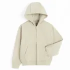 Cool Club, Hanorac cu gluga pentru baieti, cu fermoar, calduros, oversize, bej