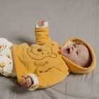 Cool Club, Hanorac cu gluga pentru baieti, cu nasturi, galben, imprimeu Winnie the Pooh