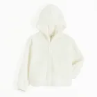 Cool Club, Hanorac cu gluga pentru fete, cu fermoar, alb