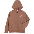 Cool Club, Hanorac cu gluga pentru fete, cu fermoar, maro