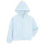 Cool Club, Hanorac cu gluga pentru fete, cu fermoar, velur, albastru