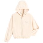 Cool Club, Hanorac cu gluga pentru fete, rozpinana, velur, bej