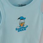 Cool Club, Maiou fara maneci pentru baieti, albastru, alb, imprimeu Donald Duck, set 3 buc.