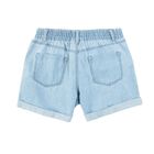 Cool Club, Pantaloni scurti de blugi pentru fete, albastru deschis denim, imprimeu flamingo