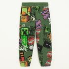 Cool Club, Pantaloni trening pentru baieti, kaki, imprimeu Minecraft