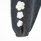 Cool Club, Pantaloni trening pentru fete, caldurosi, balloon, negru, imprimeu SmileWorld