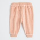 Cool Club, Pantaloni trening pentru fete, velur, maro deschis, imprimeu inimioare