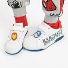 Cool Club, Pantofi sport pentru baieti, alb, talpa cu leduri, imprimeu Marvel Super Heroes