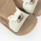 Cool Club, Papuci de casa tip soseta pentru copii, maro, talpa Barefoot