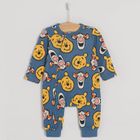 Cool Club, Pijama tip salopeta pentru baieti, albastru, imprimeu Winnie the Pooh, set, 2 buc.