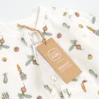 Cool Club, Pijama tip salopeta pentru baieti, bumbac organic, ecru