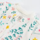 Cool Club, Pijama tip salopeta pentru fete, bumbac organic, ecru