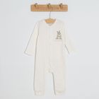 Cool Club, Pijama tip salopeta pentru fete, ecru, roz, imprimeu Bambi, set 3 buc.