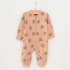 Cool Club, Pijama tip salopeta pentru fete, ecru, roz, set 2 buc.