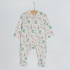 Cool Club, Pijama tip salopeta pentru fete, ecru, violet, set 2 buc.