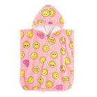 Cool Club, Prosop tip poncho cu gluga pentru fete, roz, imprimeu SmileyWorld