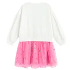 Cool Club, Rochie cu maneca lunga pentru fete, alb-roz