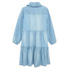 Cool Club, Rochie cu maneca lunga pentru fete, denim, cu guler