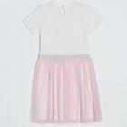 Cool Club, Rochie cu maneca scurta pentru fete, alb-roz