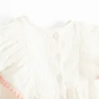 Cool Club, Rochie cu maneca scurta pentru fete, muselina, ecru