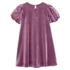 Cool Club, Rochie cu maneca scurta pentru fete, velur, violet