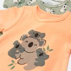Cool Club, Salopeta Rompers pentru baieti, bumbac organic, mix de culori, imprimeu koala, set 2 buc.
