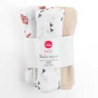 Cool Club, Scutece din tetra pentru baieti, ecru, imprimeu animalute, 70-70 cm, set 3 buc.