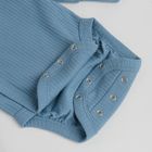 Cool Club, Set pentru baieti, Body cu maneca lunga, Pantaloni cu botosei, din tricot striat, albastru