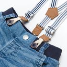 Cool Club, Set pentru baieti, tricou si pantaloni scurti de blugi, cu bretele, mix de culori, imprimeu Roarsome