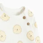 Cool Club, Set pentru bebelusi, Body cu maneca lunga, Pantaloni, din tricot striat, alb