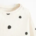 Cool Club, Set pentru fete, Bluza cu maneca lunga, Colanti, din tricot striat, ecru