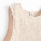 Cool Club, Set pentru fete, Bluza fara maneci, Pantaloni din textil, bej