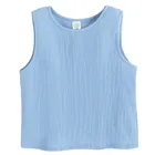 Cool Club, Set pentru fete, Bluza fara maneci, Pantaloni din textil, wide, albastru