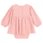 Cool Club, Set pentru fete, Body-rochie cu maneca lunga, Colanti, din tricot striat, roz