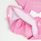 Cool Club, Set pentru fete, Body-rochie cu maneca scurta pentru fete, Bentita, roz, imprimeu Minnie Mouse