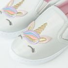 Cool Club, Tenisi tip slip on pentru fete, holografica, argintiu