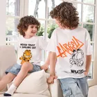 Cool Club, Tricou pentru baieti, alb, imprimeu Garfield