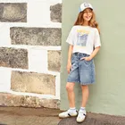 Cool Club, Tricou pentru fete, crop top, alb