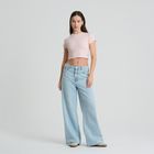 Crop top reiat cu adaos de modal NOWEAR